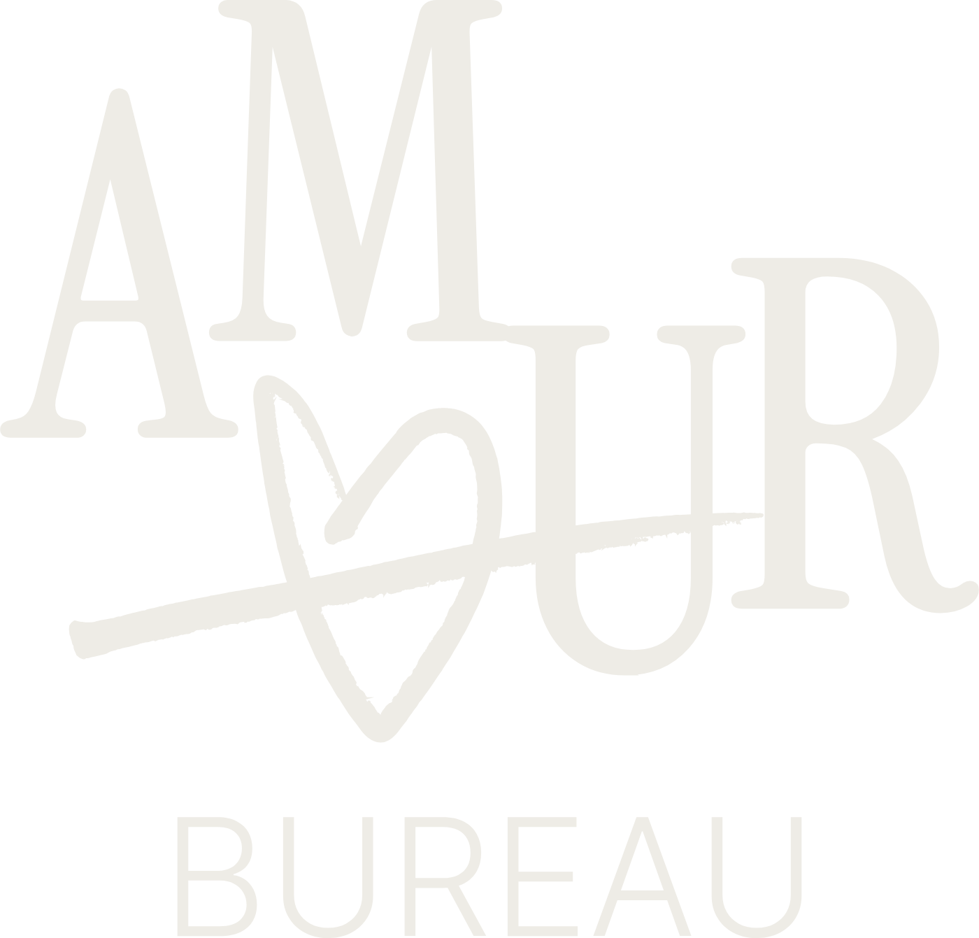 Logo complet Amour Bureau, version crème