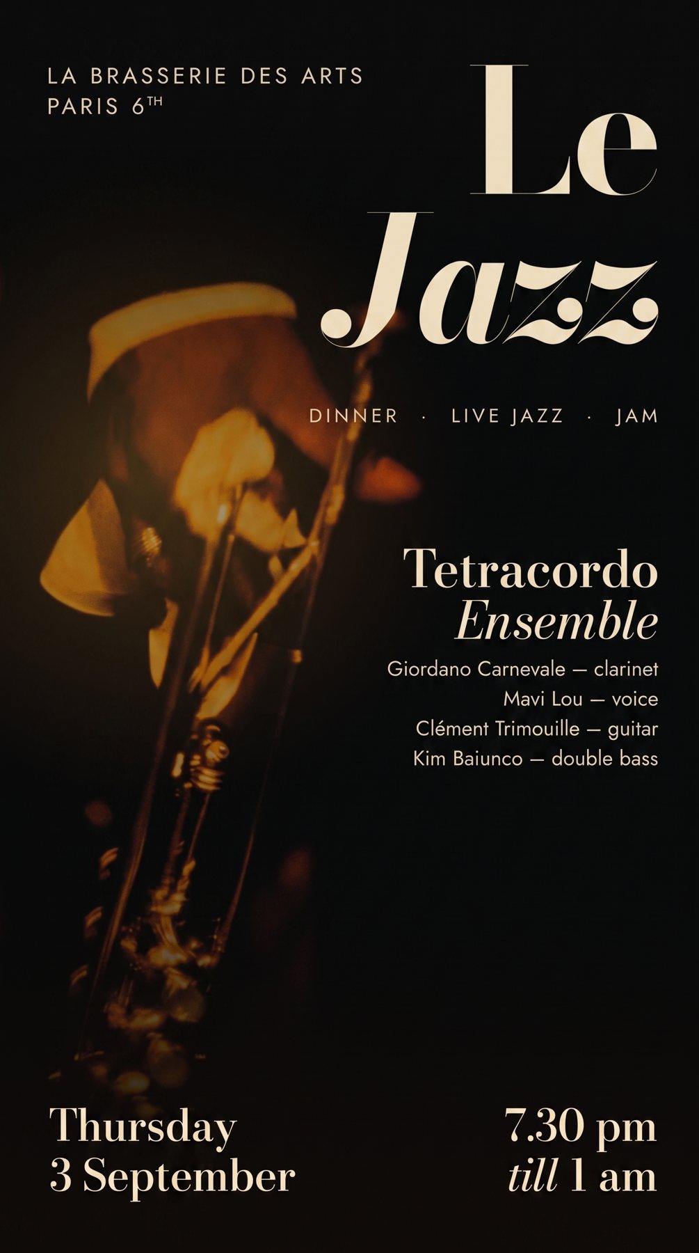 Le Jazz, l'affiche (format story)